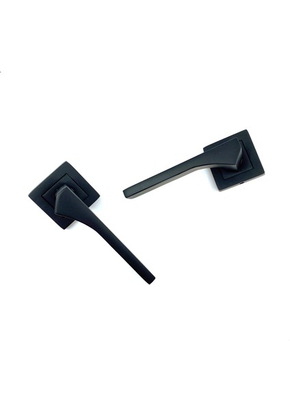 Istanbul Door Handles Lotus Çelik Rozetli Mat Siyah Kapı Kolu