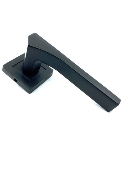Istanbul Door Handles Lotus Çelik Rozetli Mat Siyah Kapı Kolu