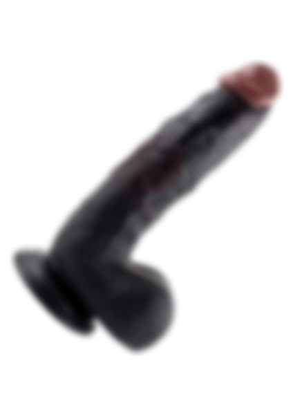 Tam Realistik 24 cm Gerçekçi Ten Dokusunda Vantuzlu Zenci Siyah Yapay Dildo Penis