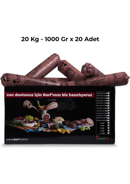 Mix Barf 20 kg Aç Bitir Paket Köpek Maması