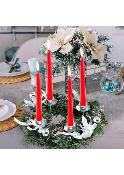 Noel Çelenk Mumluklar 12 Inç Noel Advent Takvim Advent Çelenk Yüzük Mum Stand (Gümüş) (Yurt Dışından)