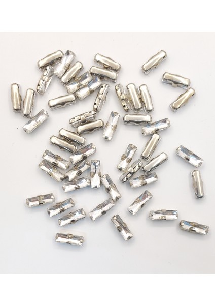 5X15 (1.5 Cm) Kasalı Dikme Cam Taş Baget Model Beyaz 50 Adet