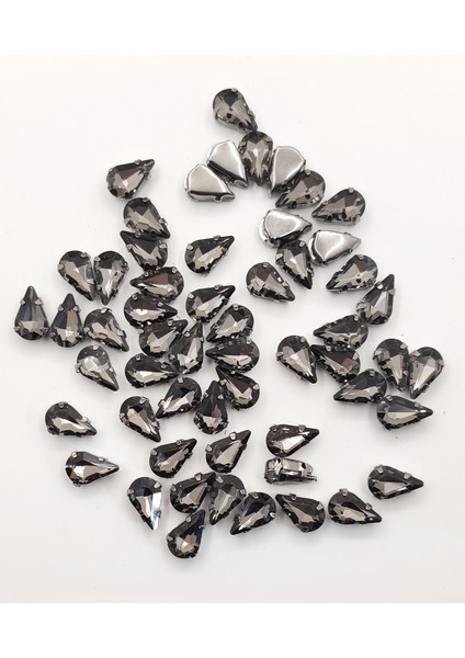 8X13 (1cm) Kasalı Dikme Cam Taş Gri/füme 100 Adet