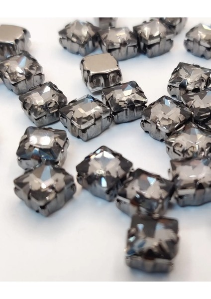 8x8 mm Kasalı Dikme Kare Füme Cam Taş 20 Adet fiyatları