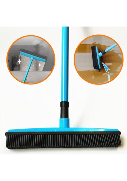 Kauçuk Zemin Çekpas Fırça Mop Teleskopik Saplı