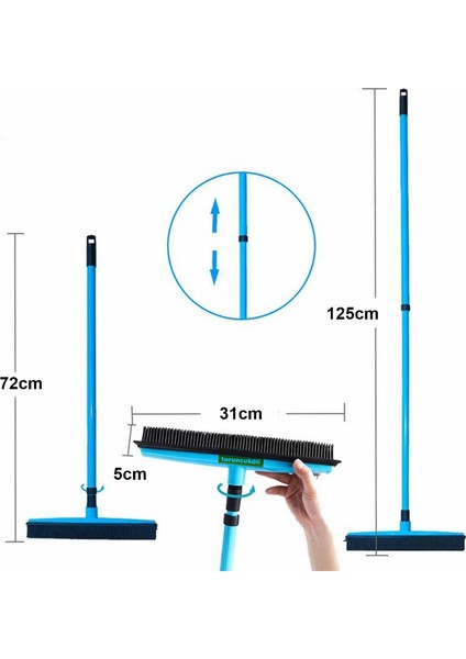 Kauçuk Zemin Çekpas Fırça Mop Teleskopik Saplı indirimleri