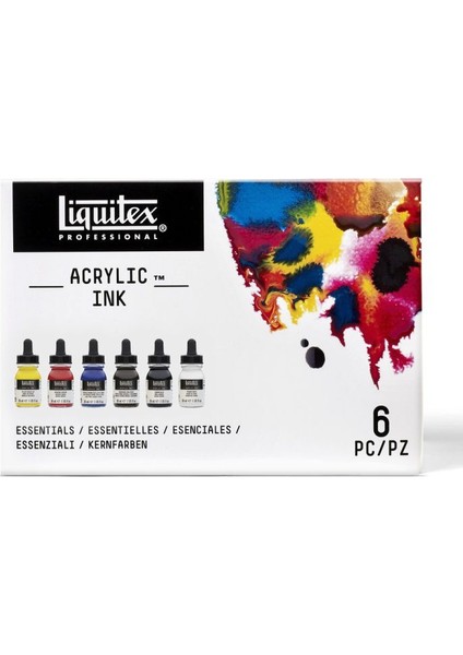 Professional Akrilik Mürekkep Seti 6 Renk x 30 ml Essentials