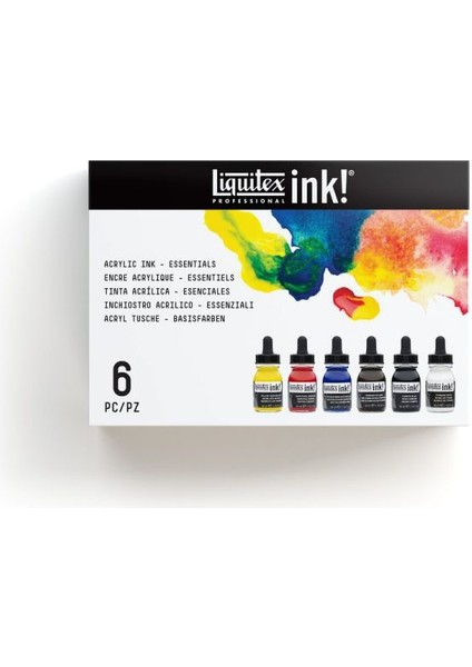 Professional Akrilik Mürekkep Seti 6 Renk x 30 ml Essentials modelleri