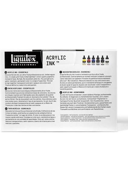 Professional Akrilik Mürekkep Seti 6 Renk x 30 ml Essentials indirimleri