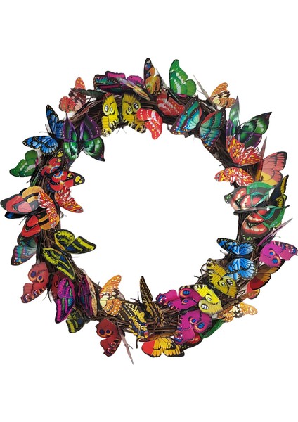 Ön Kapı Duvar Asılı Çelenk Süsleme Fotoğraf Sahne İçin Kelebek Çelenk (Yurt Dışından) modelleri