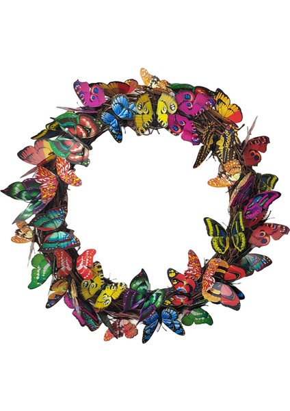 Ön Kapı Duvar Asılı Çelenk Süsleme Fotoğraf Sahne İçin Kelebek Çelenk (Yurt Dışından) indirimleri