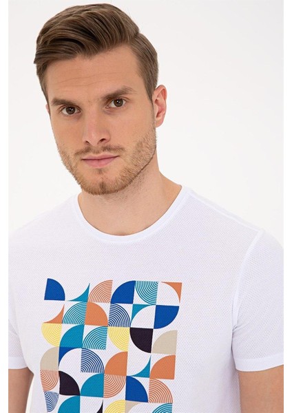 G021SZ011-1201103 Erkek T-Shirt Beyaz fiyatları