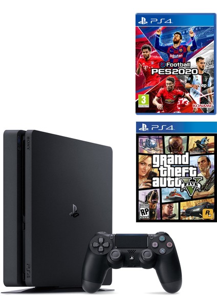 Playstation 4 Slim + Ps4 Pes 2020 + Ps4 Gta 5