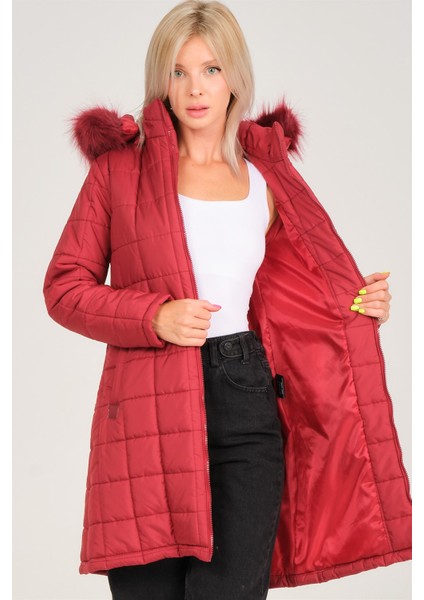Z6653 Dewberry Kadın Kaban-Açık Bordo fırsatları