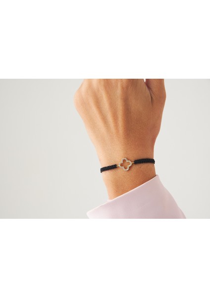 Siyah Yonca Örgü Ip Best Friends Bileklik fiyatları