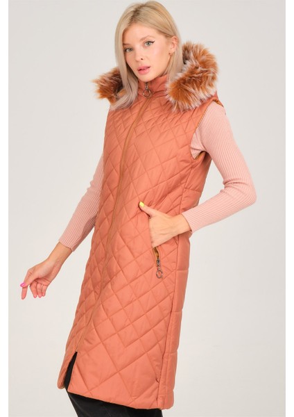 Z6718 Dewberry Kadın Yelek-Taba indirimleri