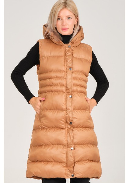 Z6757 Dewberry Kadın Yelek-Taba