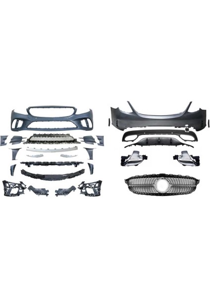 Mercedes W205 C Serisi Makyajlı Amg Oem Tampon Seti Oem Amg Dönüşüm fiyatları