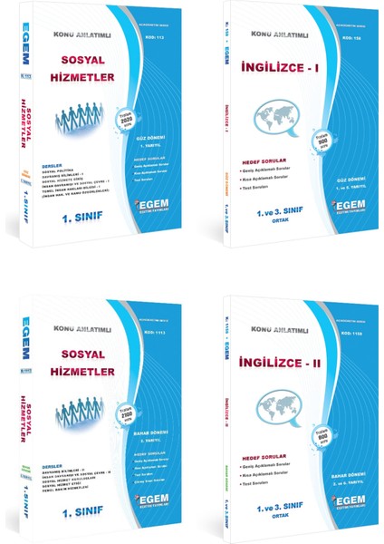 AÖF Sosyal Hizmetler 1. Sınıf Güz ve Bahar 1 ve 2 Dönem Konu Anlatımlı Soru Set