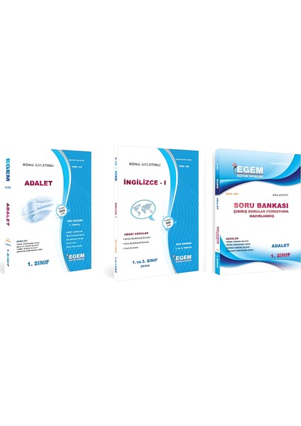 AÖF Adalet 1. Sınıf 1.yarıyıl Güz Dönemi Güncel Konu Anlatımlı Soru Bankası Ful Set