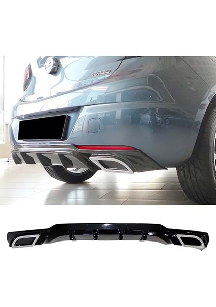 Opel Astra K Sport Difüzör Piona Black + Egzoz Ucu Kromlar 2015 2016 2017 2018 2019 2020 2021