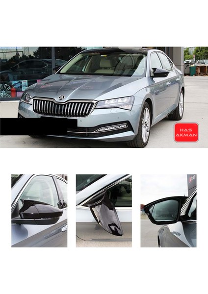 Skoda Superb B8 Batman Yarasa Ayna Kapağı Piano Black 2015 2016 2017 2018 2019 2020 2021