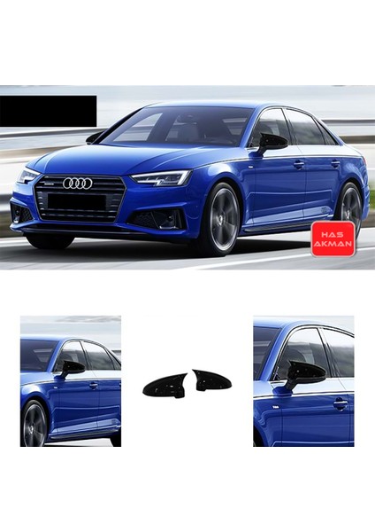 Audi A4 B9 Batman Yarasa Ayna Kapağı Piano Black 2016 2017 2018 2019 2020 2021