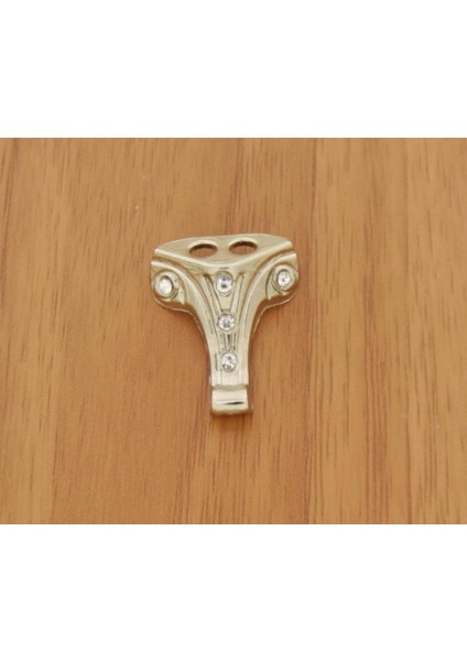 Moda Çeyiz Süs Sandıkları Için Minik Lükens Ayak (1.5) Taşlı Krom 10 Adet