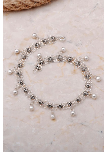 Kişniş Akıtma Oksitli Elişi Gümüş Halhal 335