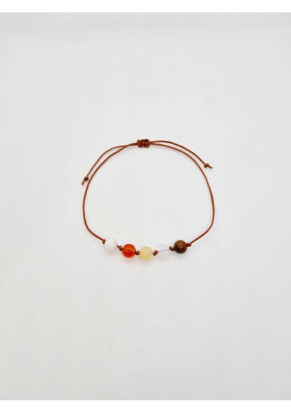 Özel Tasarım Doğal Taş Yengeç Burcu Bileklik Havlit Akik Sedef Opal Krizokol