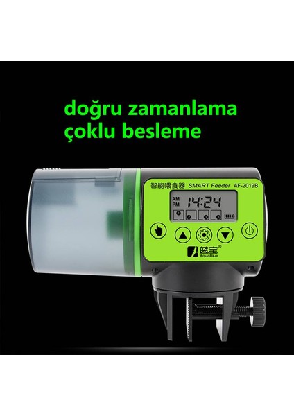 2'si 1 Arada Büyük Kapasiteli Balık Tankı Otomatik Besleyici - Siyah (Yurt Dışından)