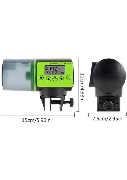 2'si 1 Arada Büyük Kapasiteli Balık Tankı Otomatik Besleyici - Siyah (Yurt Dışından)