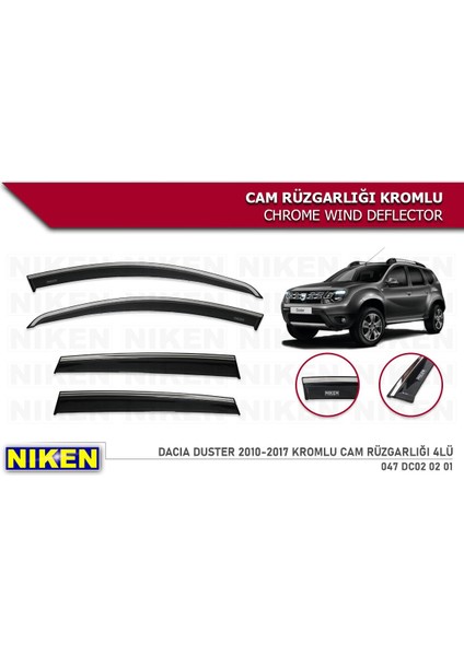 Opel Insignia Kromlu Cam Rüzgarlığı 4'lü Set (2017-2021) Niken
