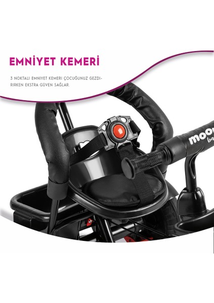 Moony Baby MB504 Trend Bike Ebeveyn Kontrollü 3 Tekerlekli Çocuk Bisikleti