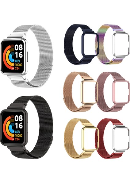 Ultra Ince Metal Kayış Milan Paslanmaz Çelik Hasır Yüzük Manyetik Toka Kayış Redmi Watch2/horloge 2 Için (Yurt Dışından) fırsatları