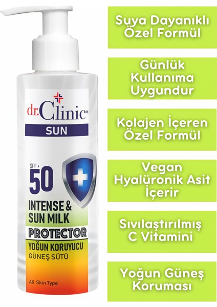 Dr. Clinic Yoğun Koruyucu Spf 50+ Güneş Sütü 150ML