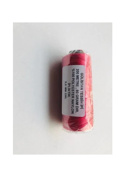 Makaralı, Kırmızı Tesbih İPİ...200 Metre , 80 GRAMDIR...%100 Polyester Naylon Iptir...0,6 mm Kalınlığındadır..