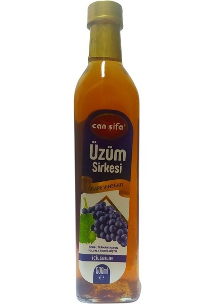 Doğal Fermantasyon Katkısız Üzüm Sirkesi Cam Şişe 500 ml