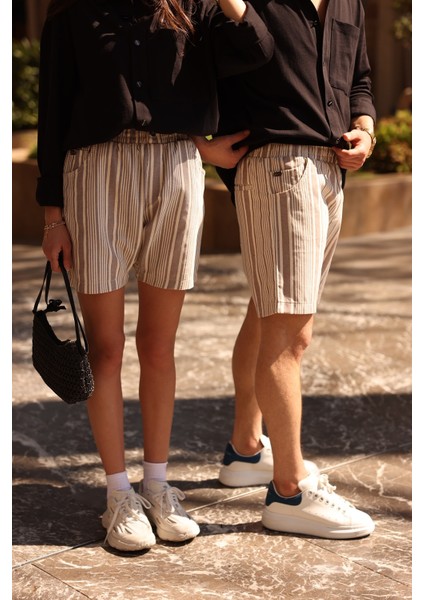 Woman Cizgili Dokuma Short fırsatları