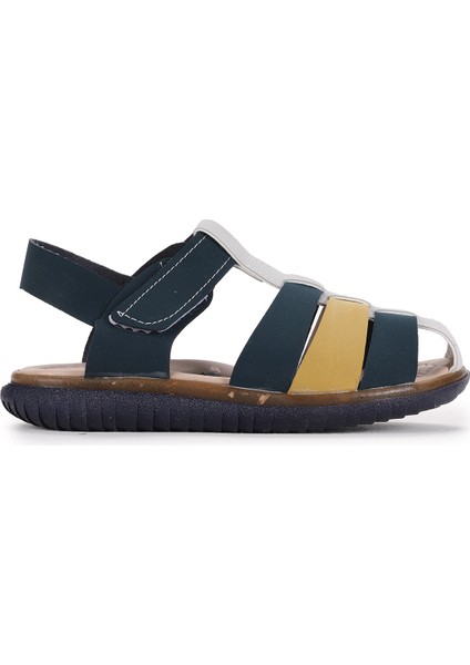 Şb 22479-287 Orto Pedik Erkek Çocuk Sandalet Terlik Lacivert - Sarı