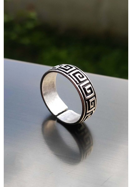 Unisex Gümüş Kaplama Ayarlanabilir Yüzük Set