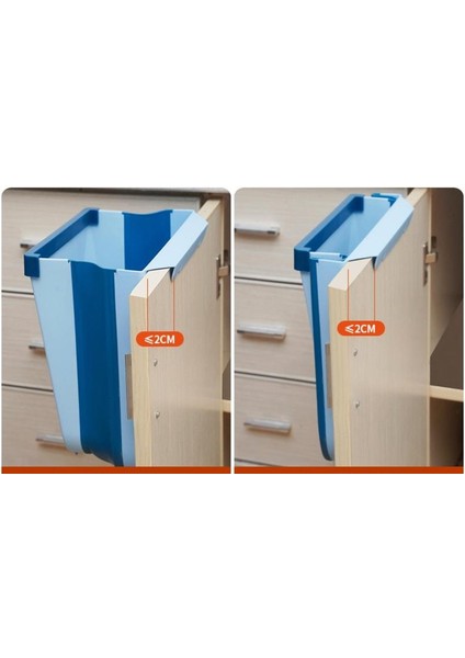 Katlanır Çöp Kutusu Mutfak Dolabı Kapı Asılı Atık Bin Duvara Monte Trashcan Uzay Tasarruf Çöp Kutusu Tuvalet Atık Depolama | Çanta Klipleri (Yurt Dışından)