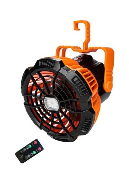 USB Şarj Edilebilir Kamp Fan ile LED Fener Zamanlama Uzaktan Kumanda 3 Hız Asılı (Yurt Dışından)