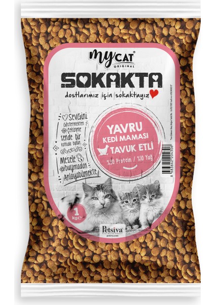 My Cat Mycat Sokakta Tavuk Etli Yavru Kedi Maması 1kg