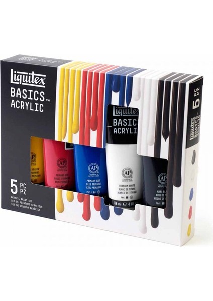 Basics Akrilik Boya Seti 5 Renk x 118 ml Tüp Okul Seti modelleri