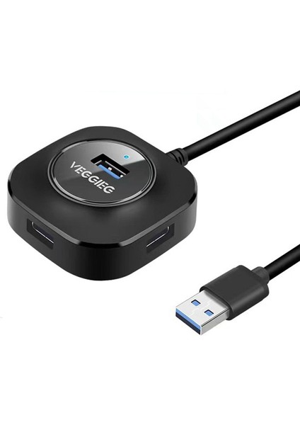 4 Port USB Hub Multiport Yüksek Hızlı Taşınabilir Genişletici Pc Klavye Fare Için USB 3.0 Siyah 1 M (Yurt Dışından)