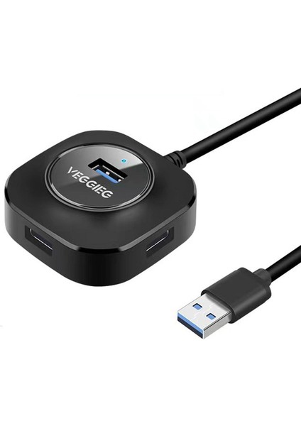 4 Port USB Hub Multiport Yüksek Hızlı Taşınabilir Genişletici Pc Klavye Fare Için USB 3.0 Siyah 1 M (Yurt Dışından)