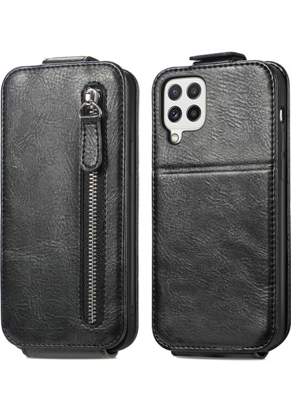 Galaxy A22 4g Için Fermuarlı Cüzdan Tasarımlı Pu + Tpu Telefon Kılıfı - Pembe (Yurt Dışından)