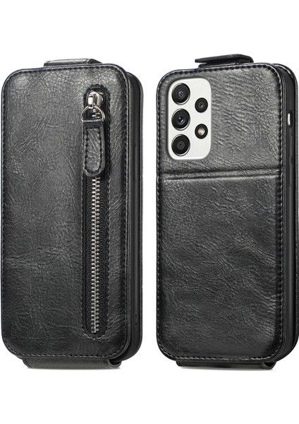 Galaxy A73 5g Için Fermuarlı Cüzdan Tasarımlı Pu + Tpu Telefon Kılıfı - Pembe (Yurt Dışından)