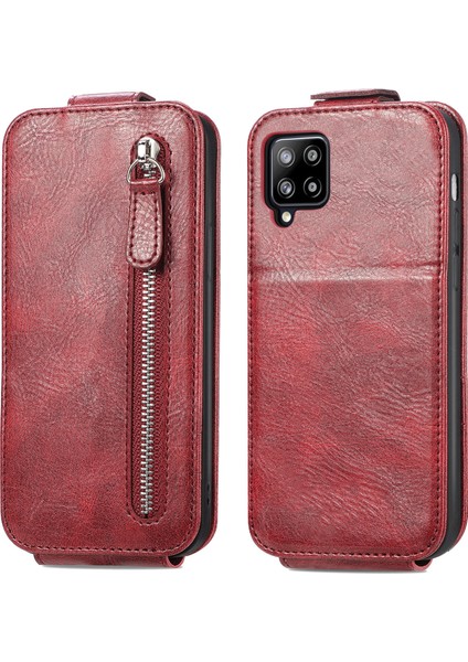 Galaxy A42 5g Için Fermuarlı Cüzdan Tasarımlı Pu + Tpu Telefon Kılıfı - Pembe (Yurt Dışından)